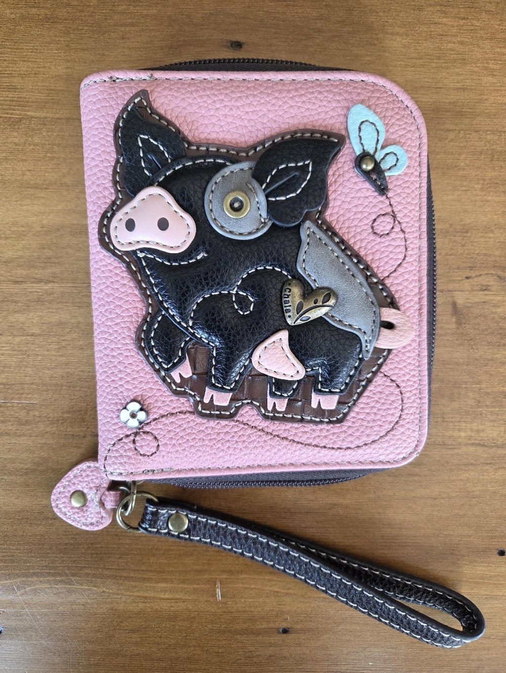 Chala Zip Around Wallet - Spotted Black Pig